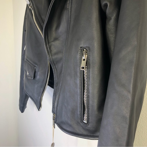 NEW Bolongaro Trevor Black Leather Motorcycle Jacket - Picture 7 of 12